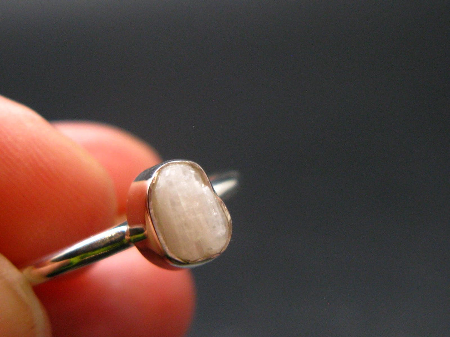 Natrolite Silver Ring From Tanzania - 1.79 Grams - Size 6