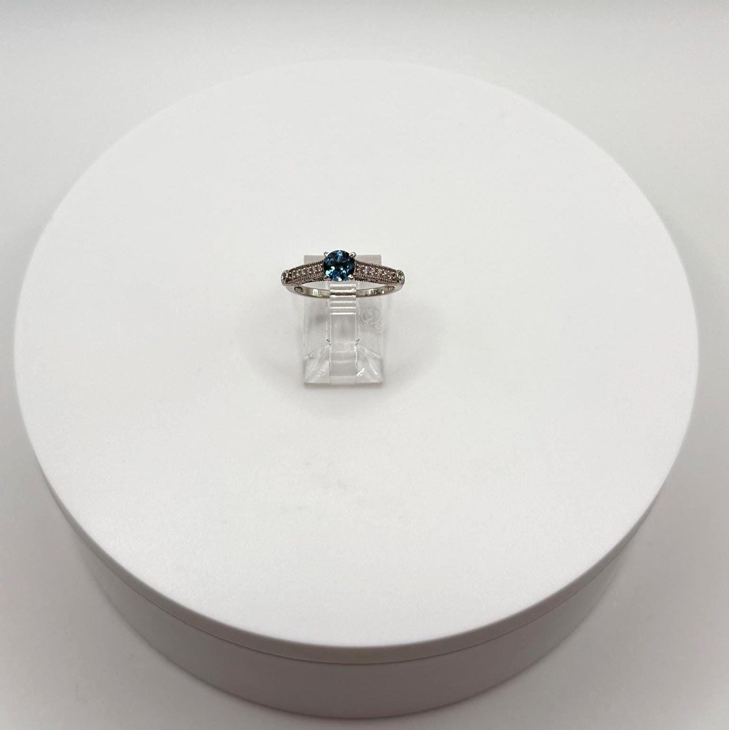 London Blue Topaz Elegance – Sterling Silver Solitaire Ring - Size 6