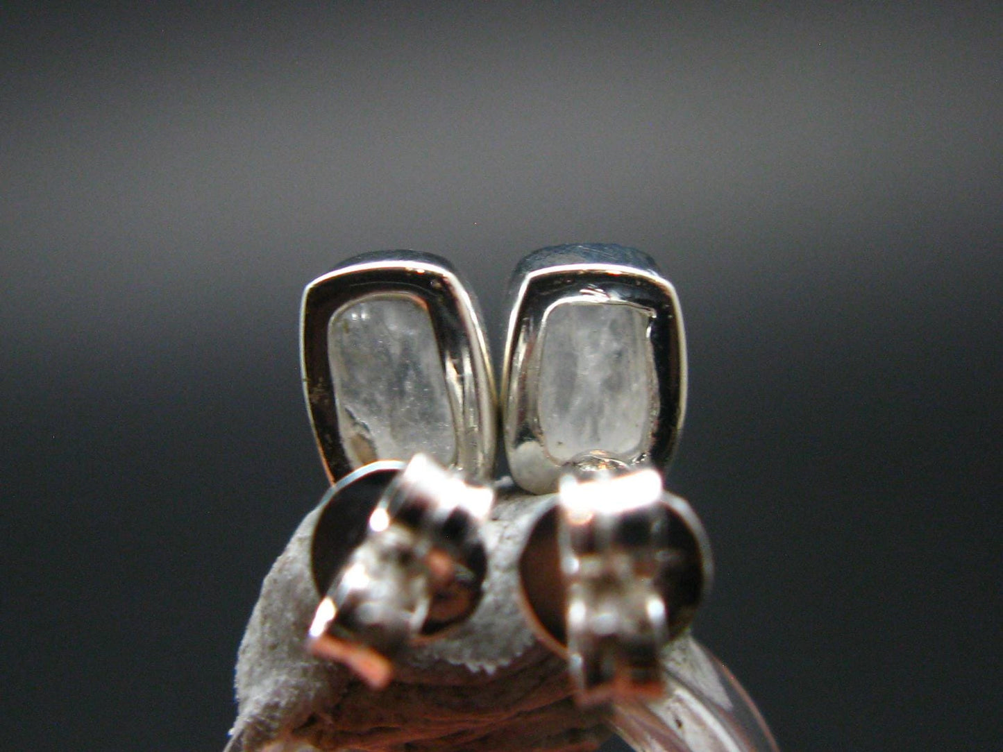 Natrolite Stud Earrings Sterling Silver From Russia - 1.15 Grams