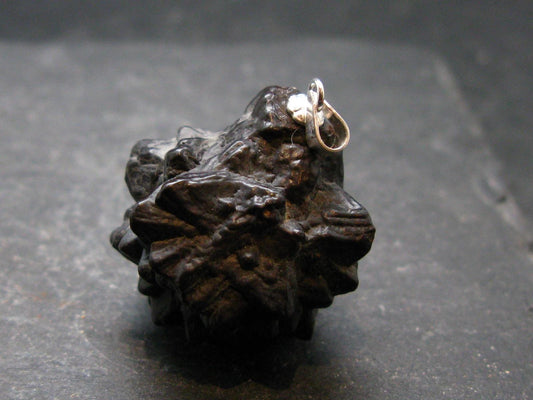 Very Rare Z-Stone (Limonite after Marcasite) Silver Pendant from Sahara Dessert, Egypt - 1.2" - 17.88 Grams