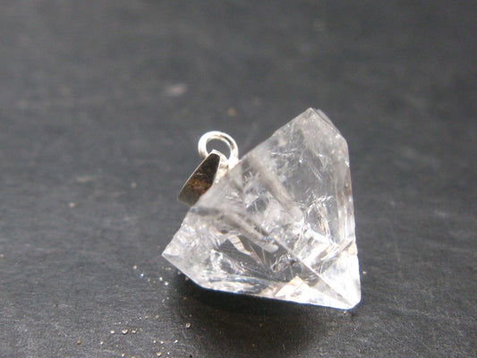 Clear Apophylite Apophyllite Crystal Silver Pendant From India - 0.8" - 1.9 Grams