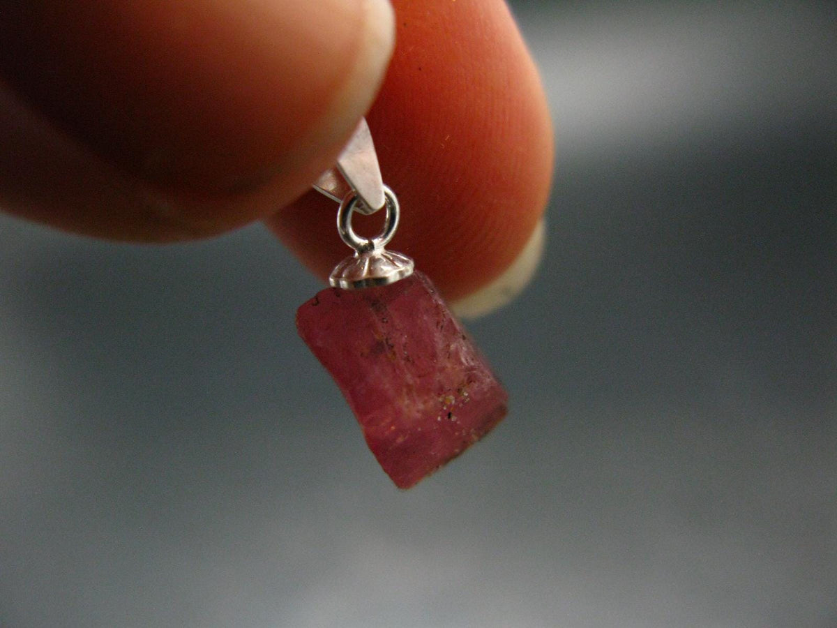 Rhodochrosite Sterling Silver Pendant From Alma Colorado, USA - 0.6" - 0.92 Grams