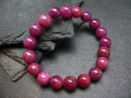 AAA Grade Ruby Genuine Bracelet ~ 7 Inches ~ 10mm Round Beads