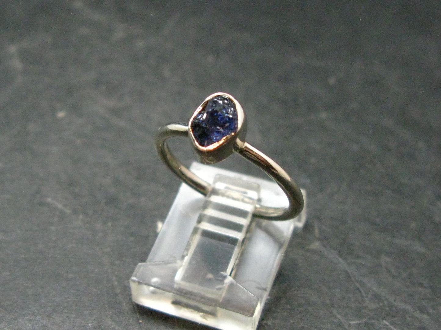 Benitoite Silver Ring From California - Size 6 - 1.84 Grams