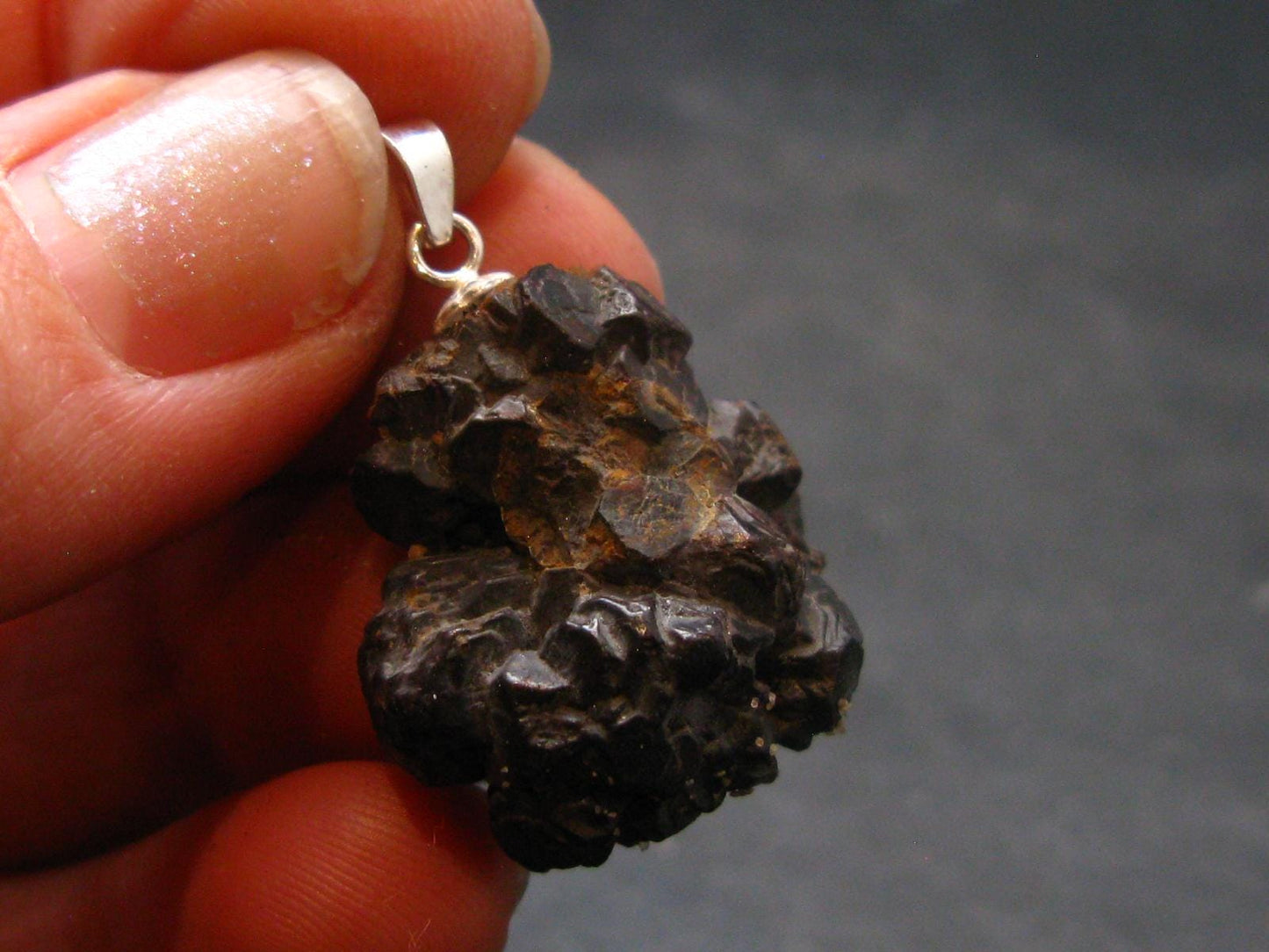 Very Rare Z-Stone (Limonite after Marcasite) Silver Pendant from Sahara Dessert, Egypt - 1.1" - 6.7 Grams