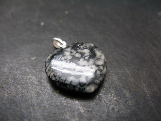 Rare Impactite Silver Heart Pendant From Norway - 1.1"