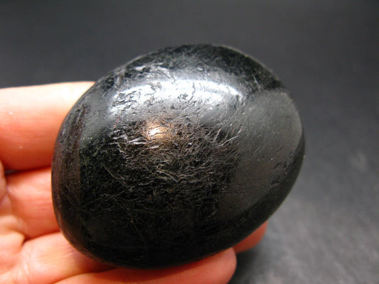 Fine Black Tourmaline Tumbled Stone From Namibia - 2.1"