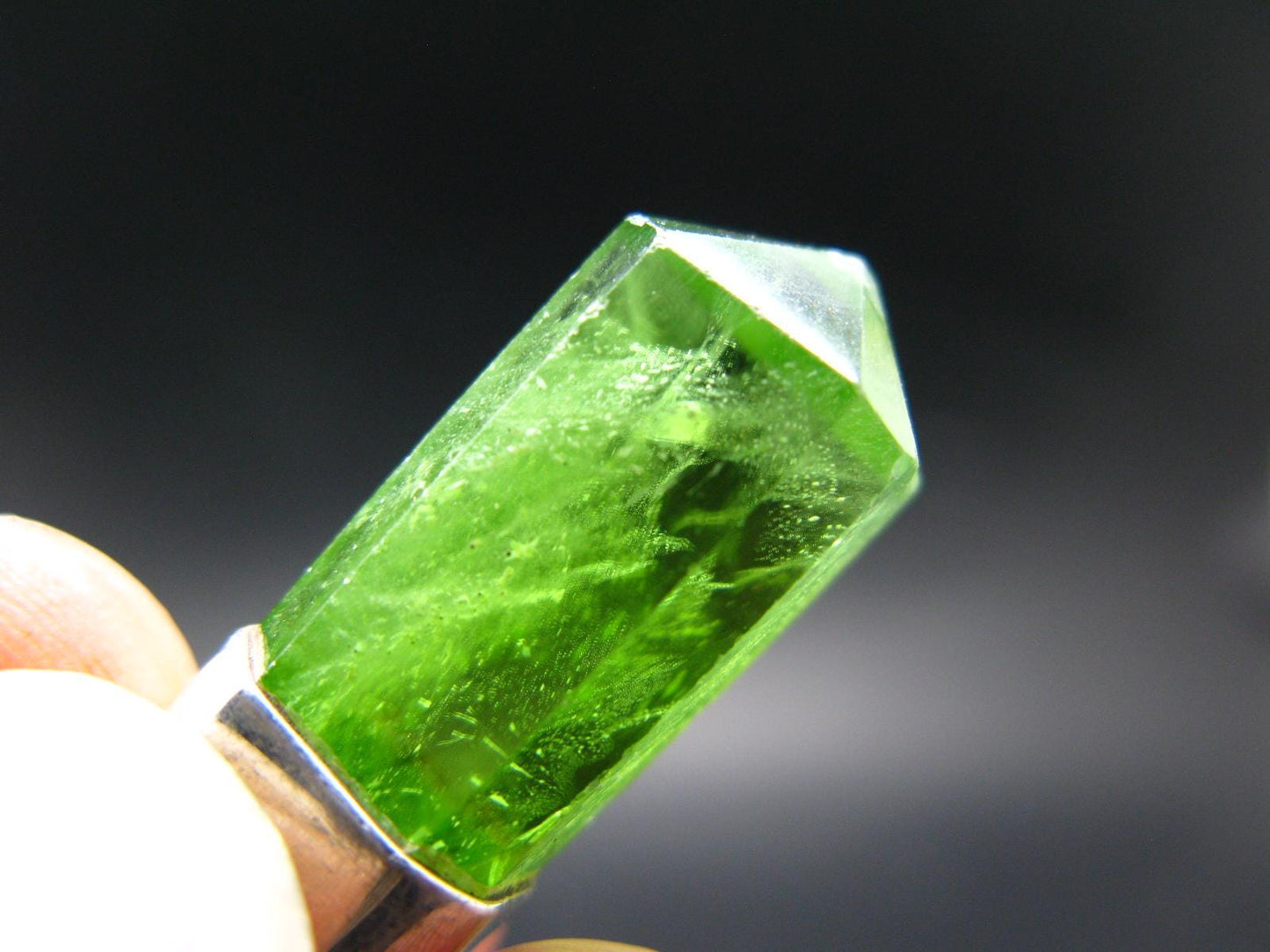 Peridot Olivine Pendant in SS From Arizona - 1.8" - 8.63 Grams