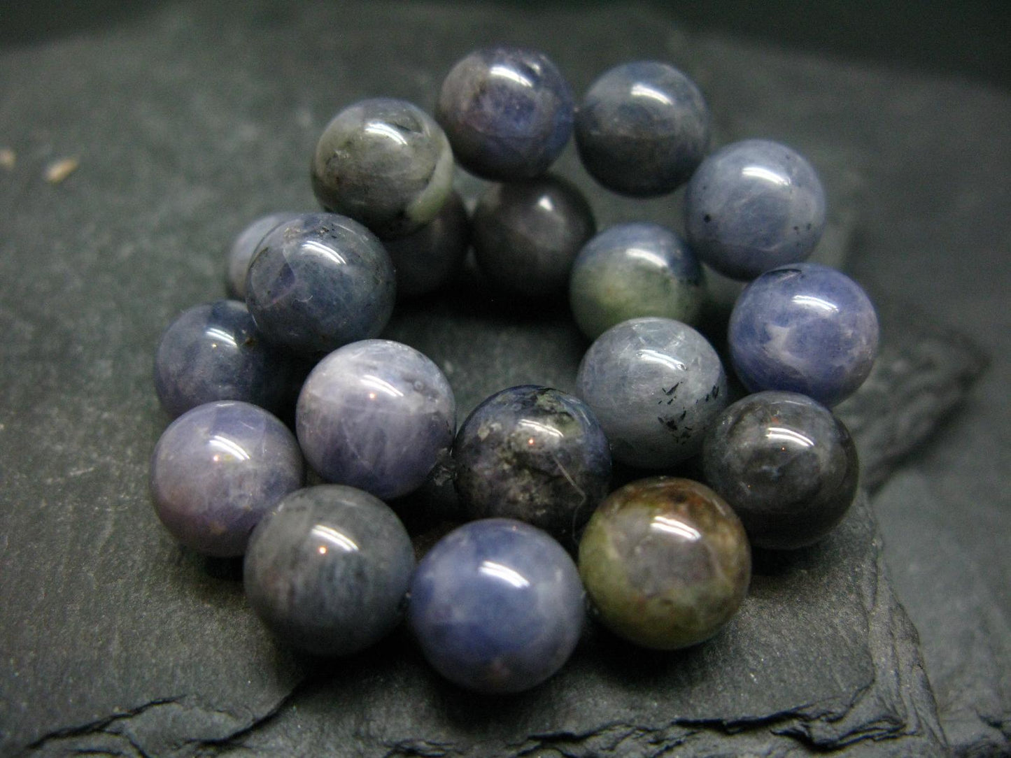 Tanzanite Genuine Bracelet ~ 7 Inches ~ 10mm Round Beads