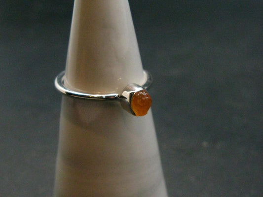Fire Opal Silver Ring From Mexico - 1.70 Grams - Size 7