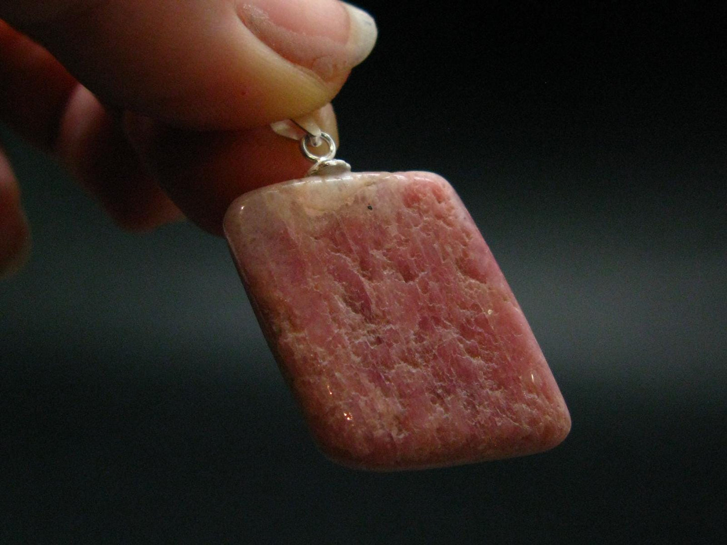 Pink Petalite Silver Pendant from Canada - 1.4" - 5.90 Grams