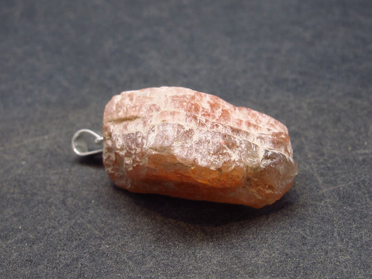 Romancing the Sunstone!! Raw Sunstone Silver Pendant From Tanzania - 1.1"
