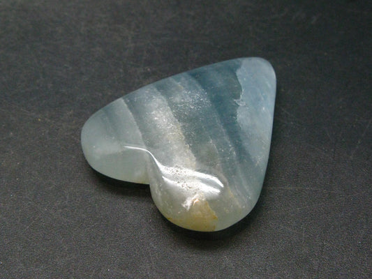 Nice Lemurian Aquatine Blue Calcite Heart From Argentina - 1.8" - 26.3 Grams