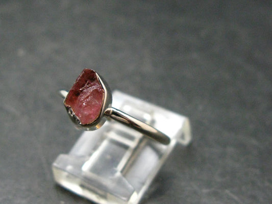Pezzottaite Crystal Silver Ring From Madagascar - Size 7 - 2.0 Grams