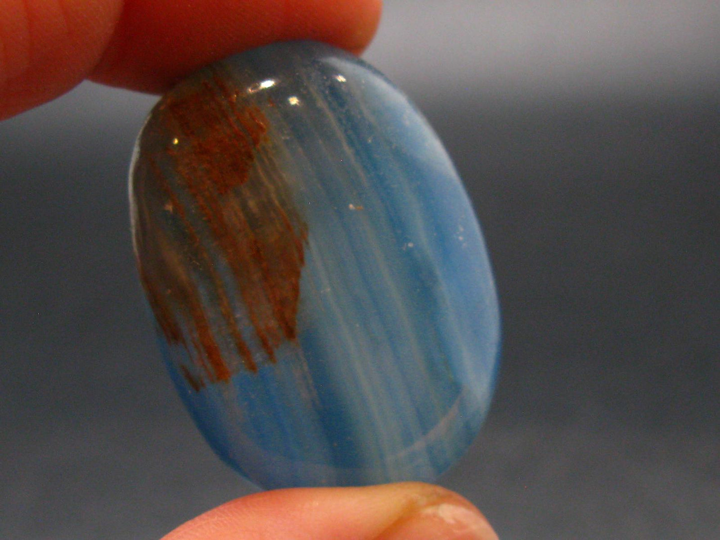 Nice Lemurian Aquatine Blue Calcite Tumbled From Argentina - 1.3" - 12.71 Grams