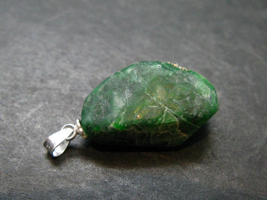 Extremely Rare Natural Maw Sit Sit Crystal Silver Pendant from Myanmar - 1.2" - 5.40 Grams