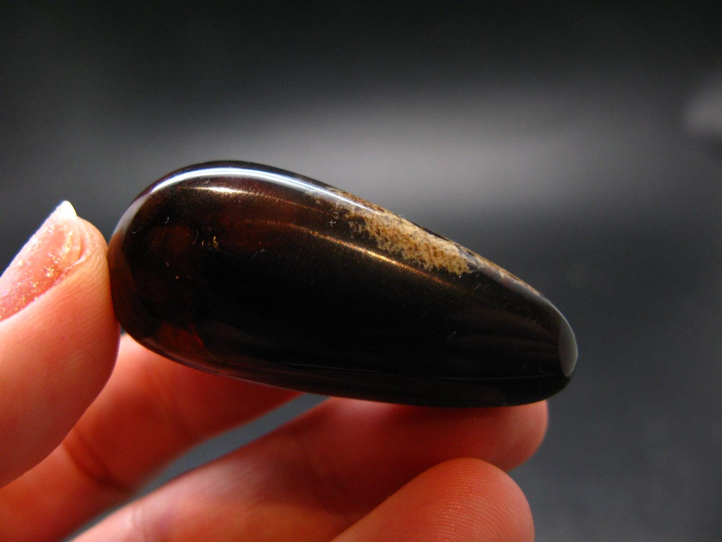 Rare Large Blue Amber Tumbled Piece Fluorescent From Indonesia - 1.8" - 6.97 Grams
