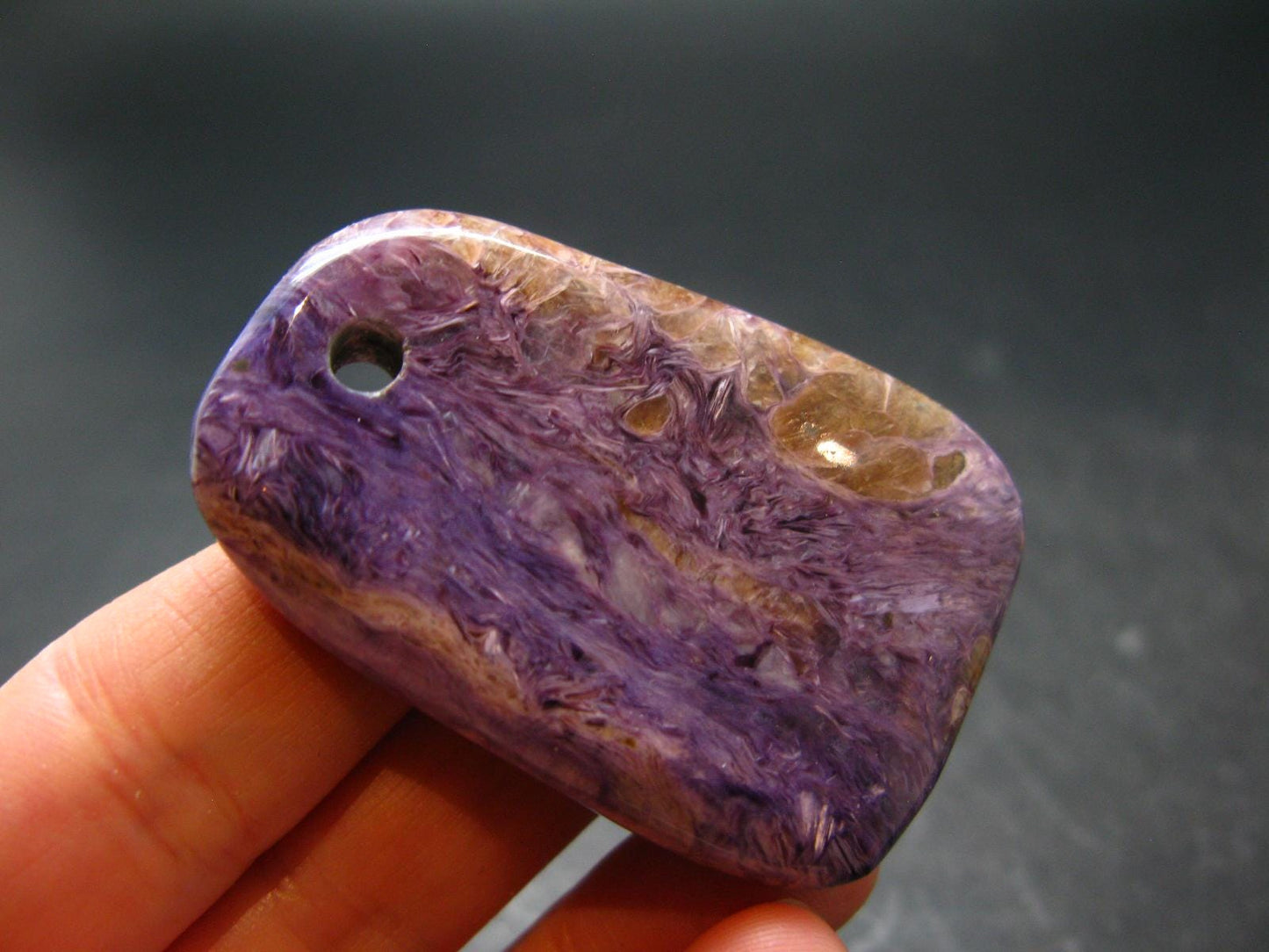 Rare High-Quality Charoite Metal Free Pendant From Russia - 2.0" - 26.92 Grams