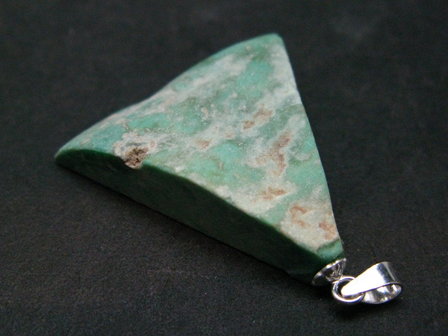 Rare Variscite Sterling Silver Pendant From Utah - 1.4" - 6.53 Grams