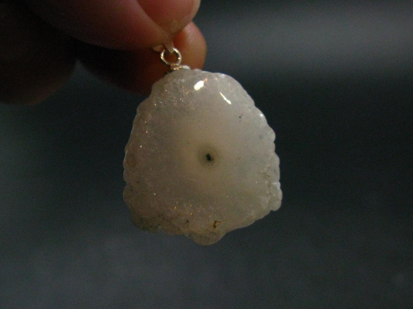 Anandalite Quartz Crystal Silver Pendant From India - 1.2" - 5.30 Grams