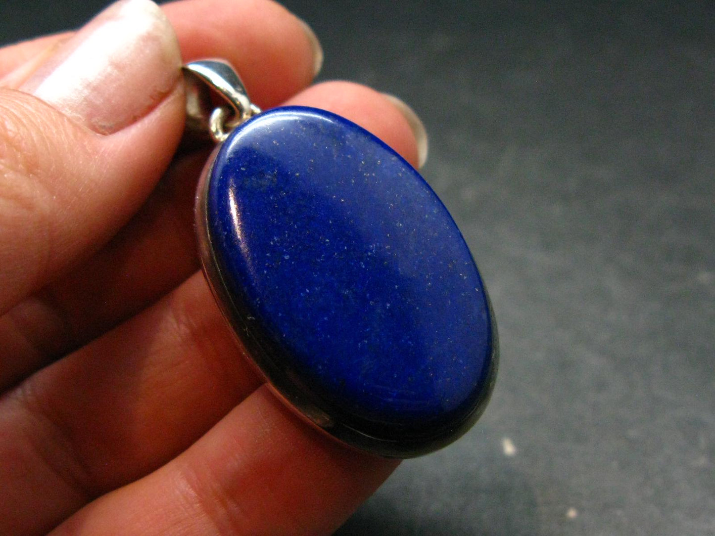 Lapis Lazuli Silver Pendant From Afghanistan - 1.7" - 11.07 Grams