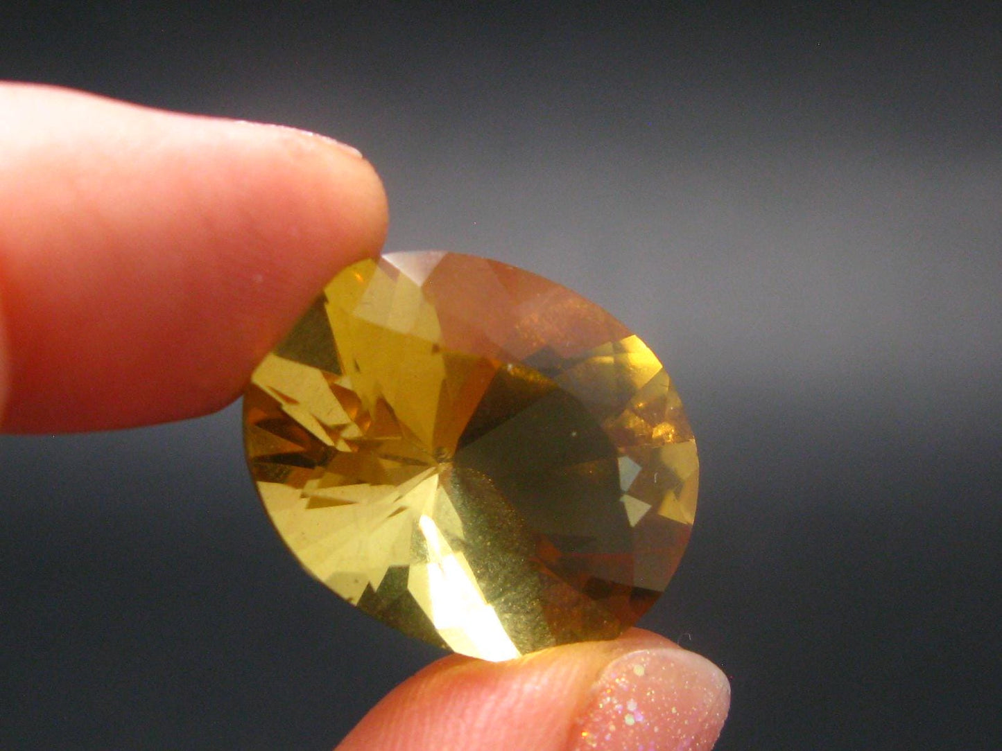 Stone of Success!! Genuine Intense Yellow Citrine Cut Stone From Brazil - 0.8" - 21.50 Carats