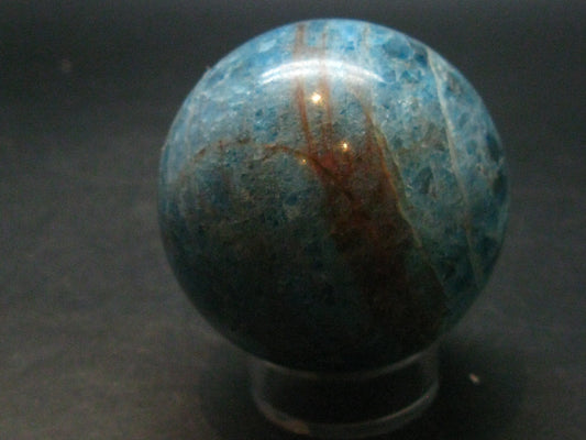 Large neon blue Apatite sphere from Madagascar- 268.58 GRAMS - 2.2"