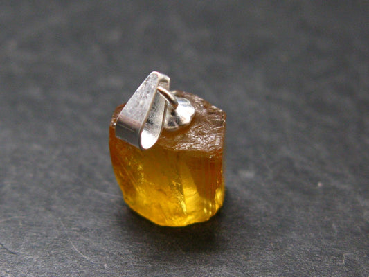 Gem Heliodor Golden Beryl Silver Pendant From Tajikistan - 6.60 Carats - 0.7"