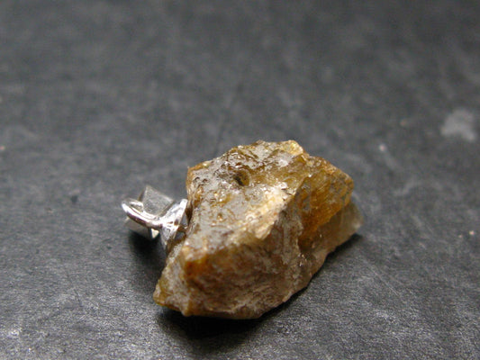 Rare Herderite Crystal Silver Pendant from Brazil - 0.8" - 1.53 Grams