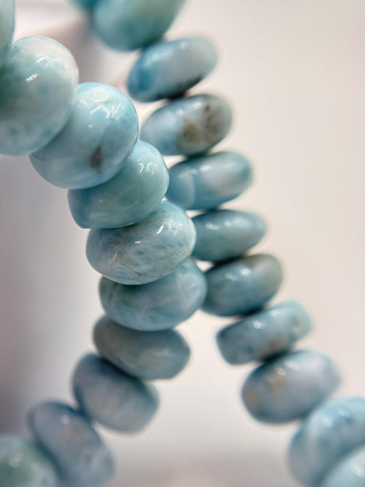 Larimar Bead Necklace Natural Blue Stone Necklace Ocean Inspired Jewelry Gift
