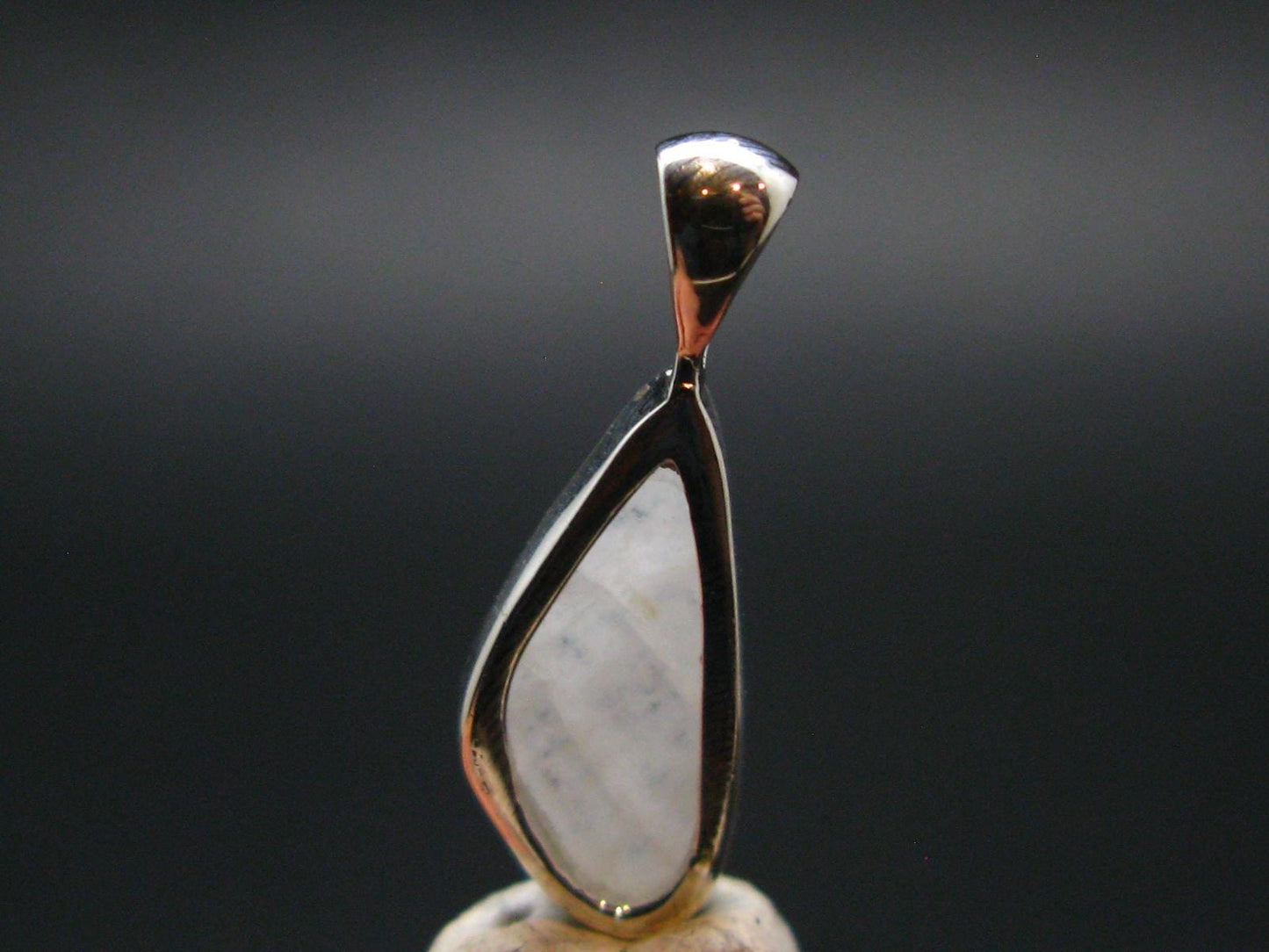 Raw Rare Natrolite Crystal Silver Pendant From Russia - 0.9" - 1.51 Grams