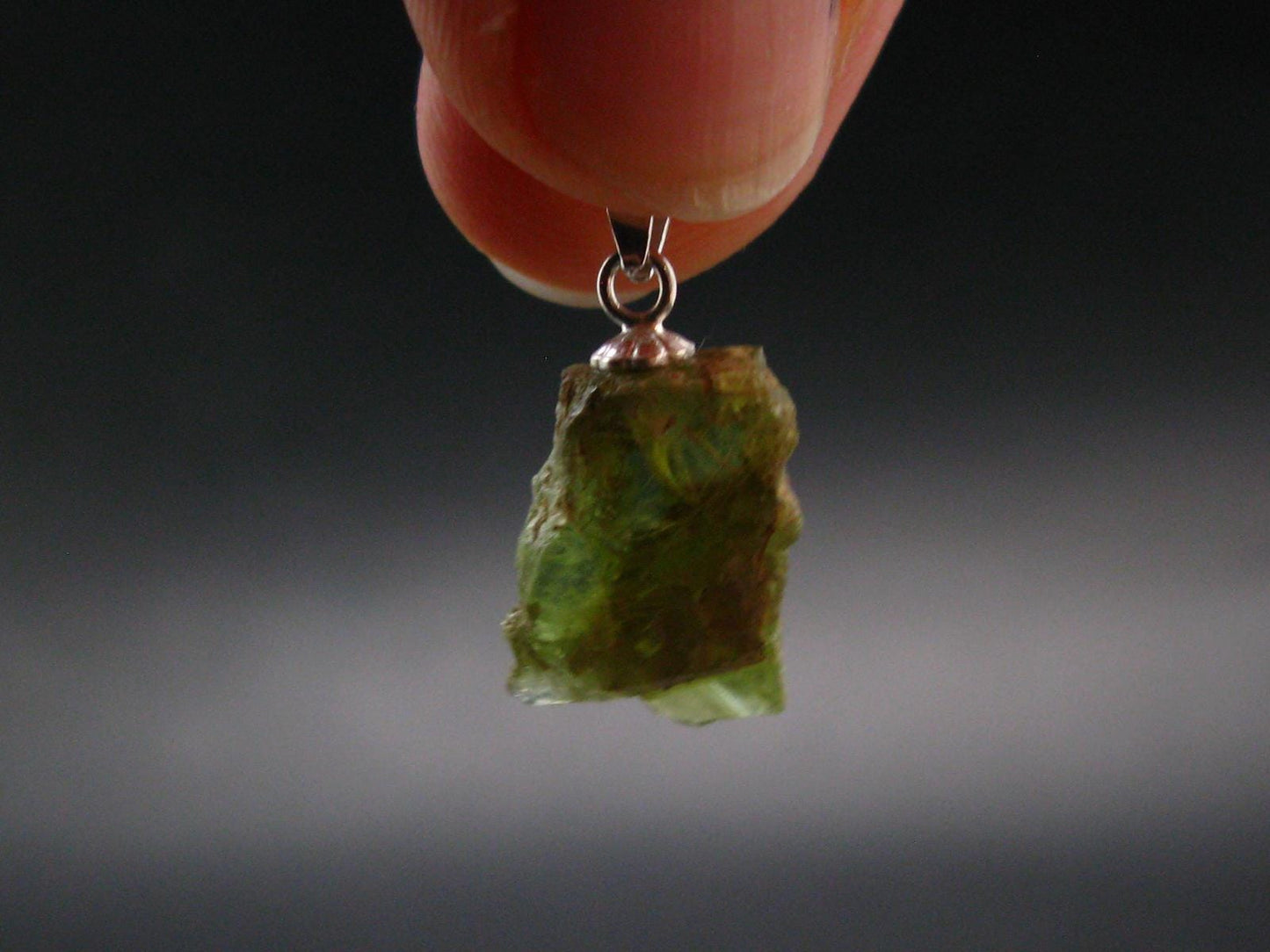 Rare Titanite Sphene Crystal Silver Pendant From Brazil - 0.9" - 1.68 Grams