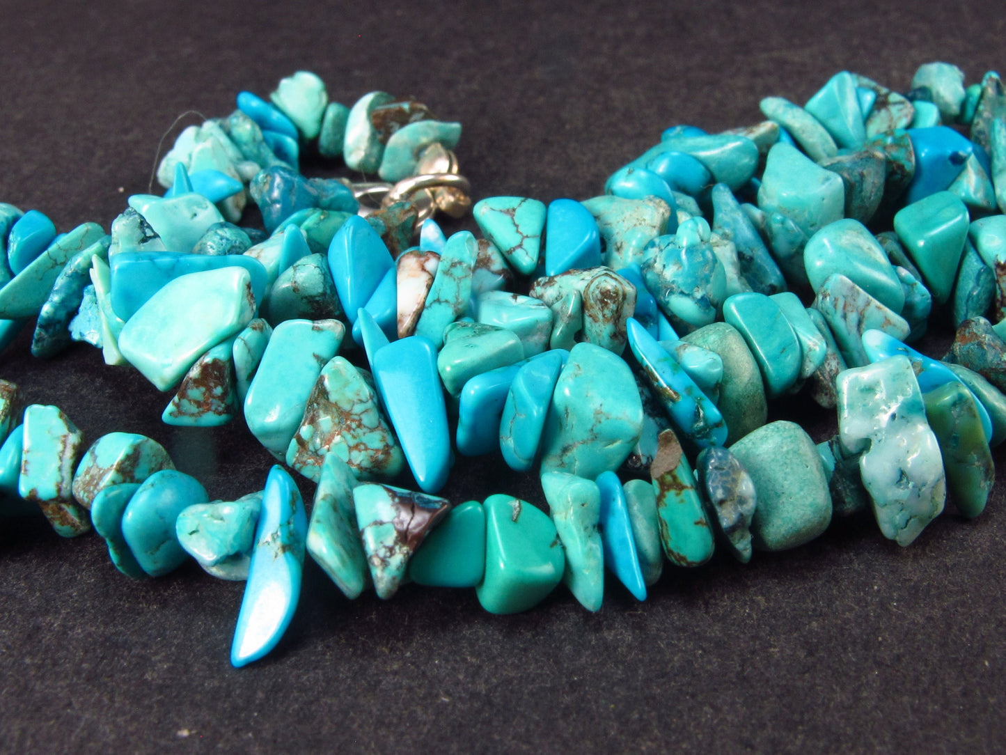 Stone of Hope!! Set of Three Genuine Turquoise Free Form Bead Necklaces - 18" Each