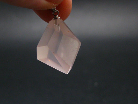 Symbol of Love and Beauty!! Natural Rose Quartz Pendant In 925 Silver From Brazil - 1.1" - 4.0 Grams