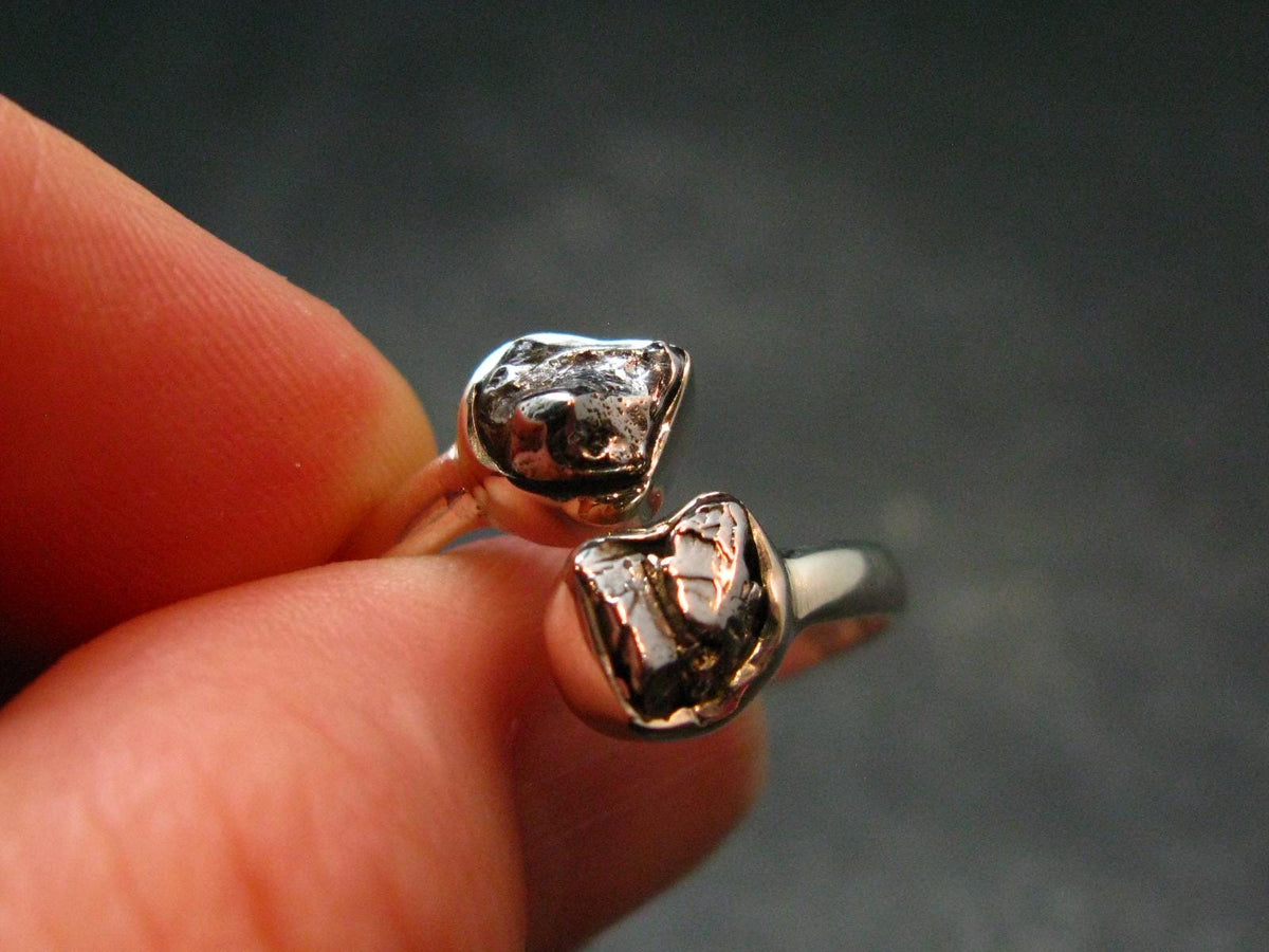 Large Meteorite Campo Del Cielo Sterling Silver Ring From Argentina - 2.73 Grams - Size 9