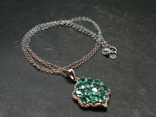 Emerald Silver Pendant W/Chain From Colombia - 4.51 Grams Total