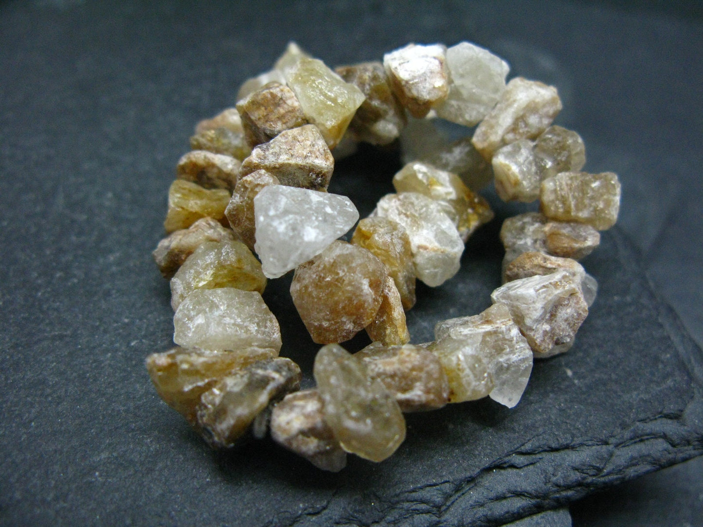 Rare Golden Herderite Crystal Bracelet from Brazil ~ 7 Inches ~ 10mm Crystal Beads
