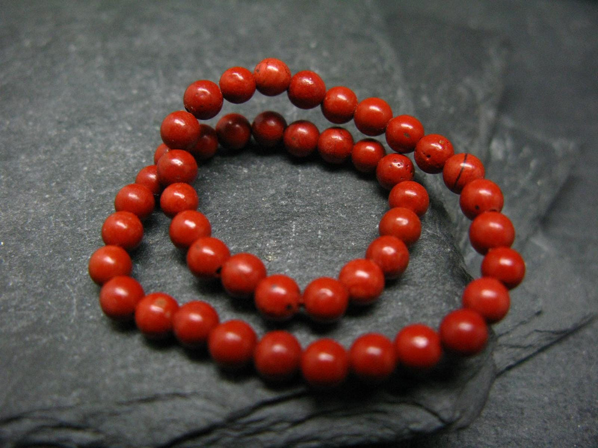 Red Jasper Genuine Bracelet ~ 7 Inches ~ 4mm Round Beads