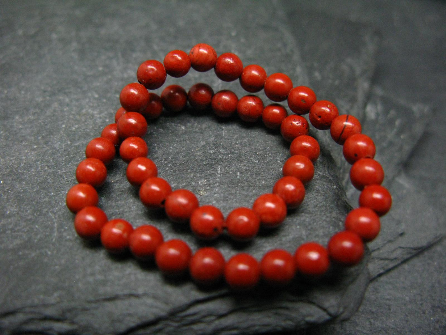 Red Jasper Genuine Bracelet ~ 7 Inches ~ 4mm Round Beads