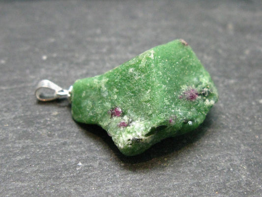 Ruby In Zoisite Silver Pendant from India - 1.3" - 10.35 Grams