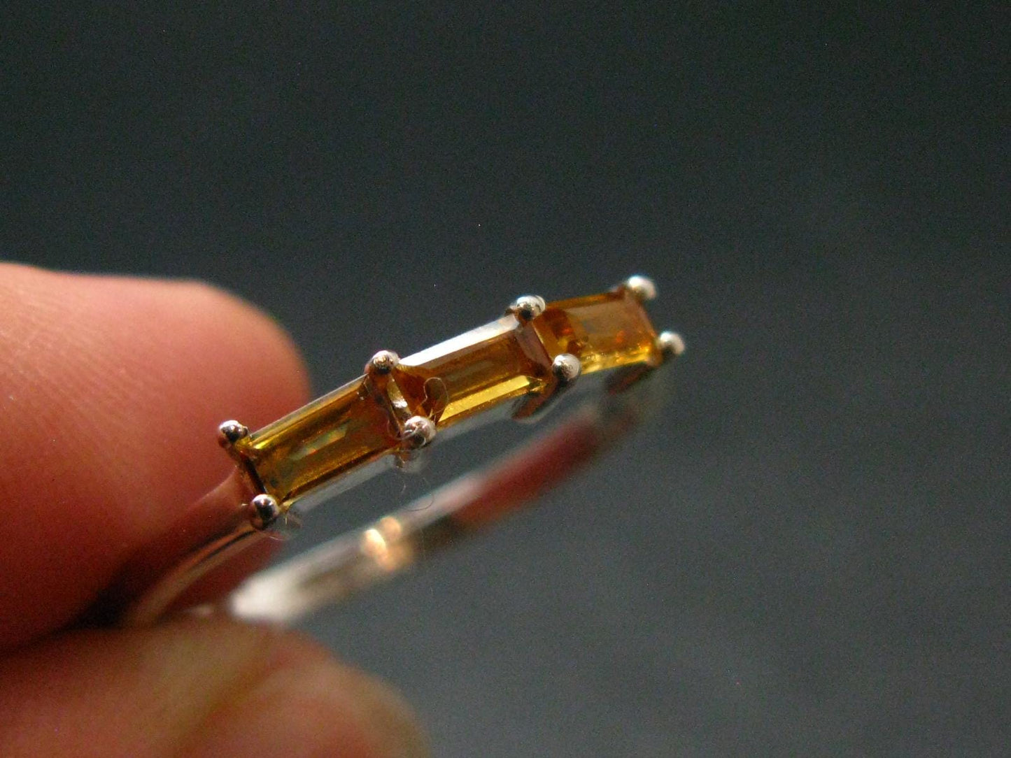 Citrine Sterling Silver Ring - Size 7 - 1.40 Grams
