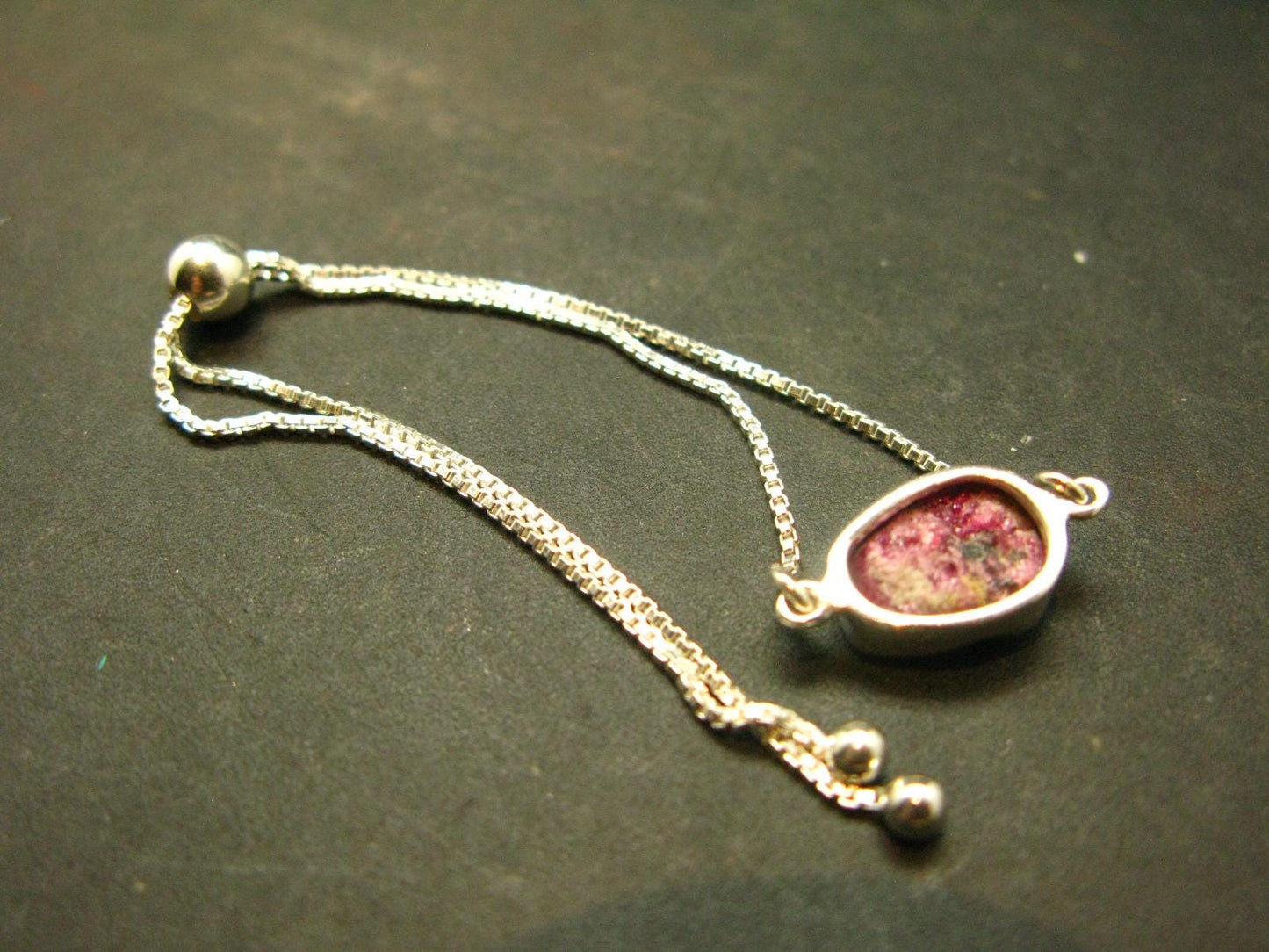 Bixbite Red Beryl Emerald Silver Bracelet From USA - 3.20 Grams