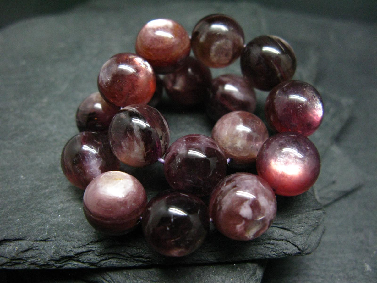 Lepidolite Genuine Bracelet ~ 7.5 Inches ~ 12mm Round Beads