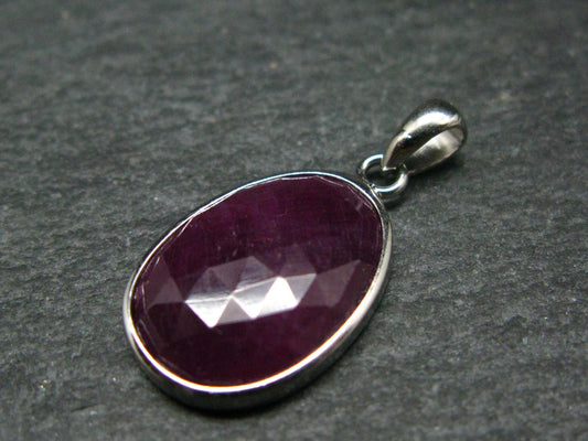 Star Ruby Sterling Silver Pendant - 1.0" - 2.79 Grams
