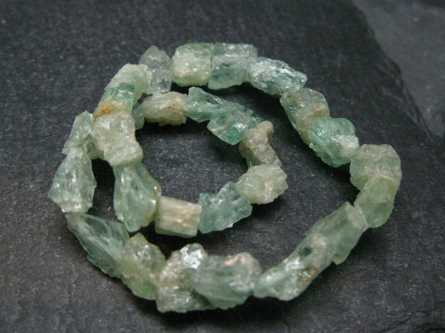 Aquamarine Beryl Genuine Bracelet ~ 7 Inches ~ 8mm Raw Beads