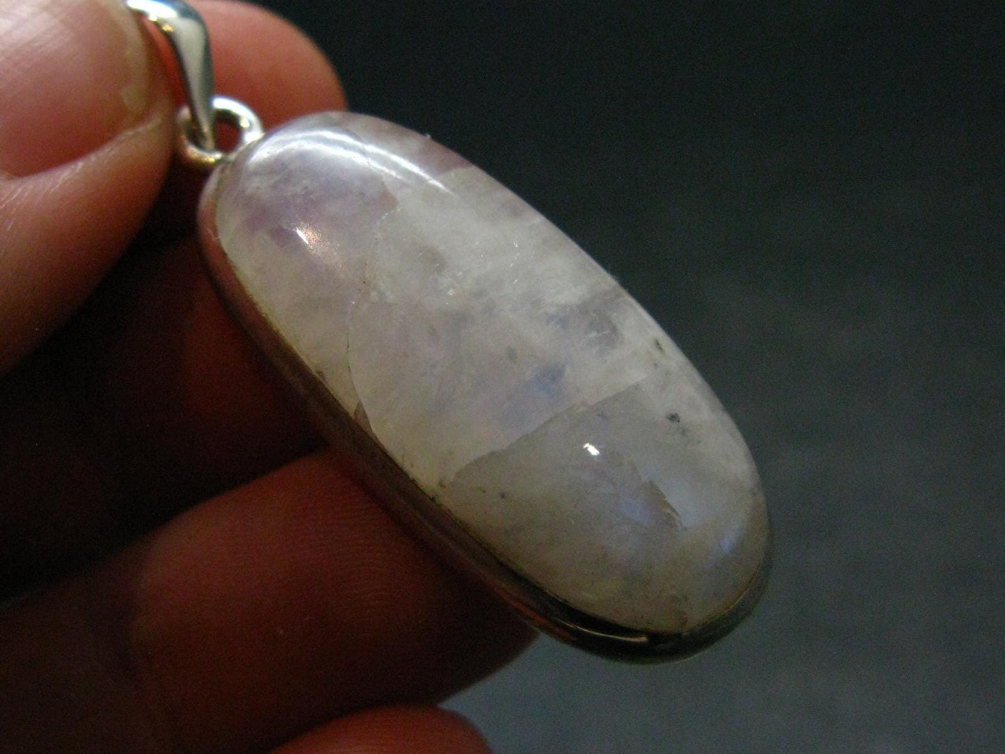 Natural Glow From Inside Moonstone 925 Silver Pendant - 1.8" - 8.82 Grams