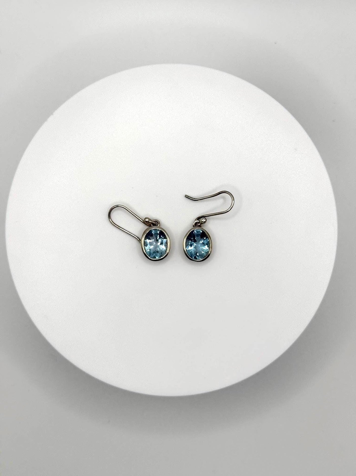 Swiss Blue Topaz Dangle Earrings in Sterling Silver - Weight 4.97 Grams