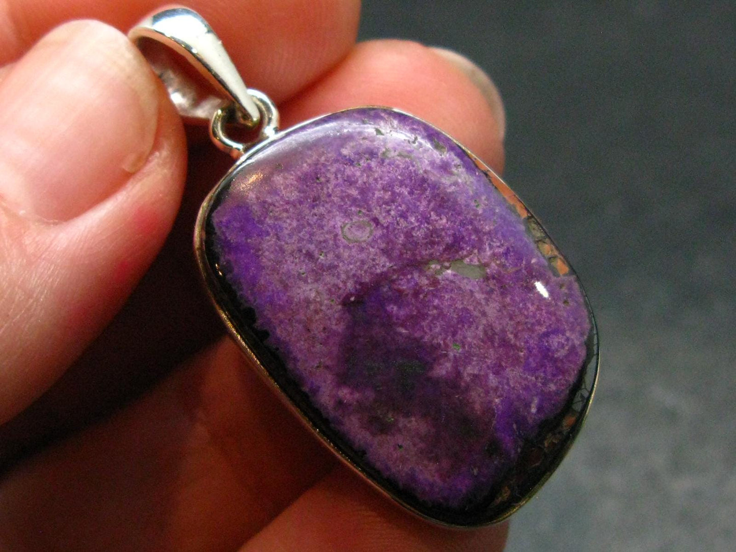 Sugilite Silver Pendant From South Africa - 1.5"