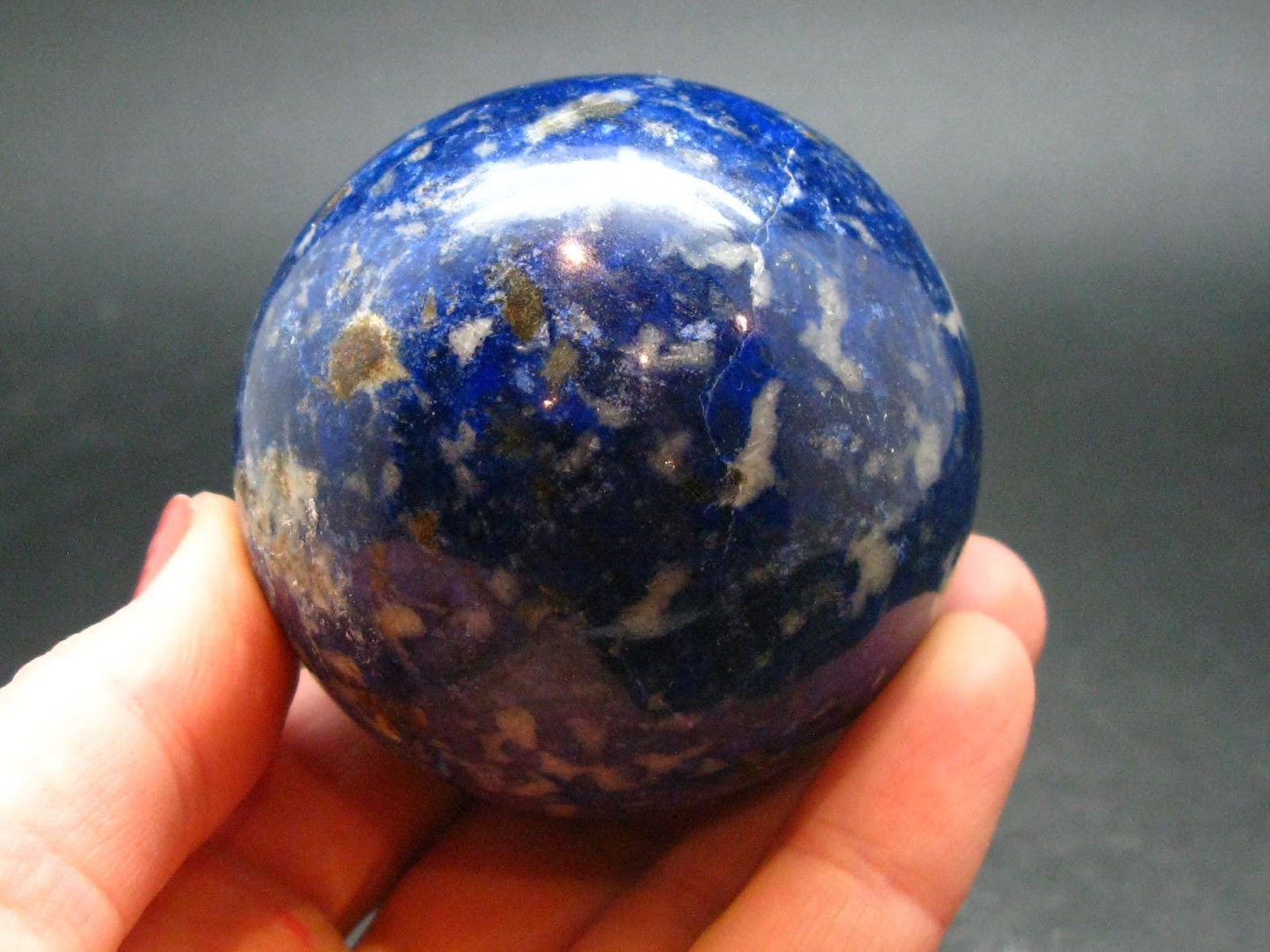 Beautiful Blue Lapis Lazuli Sphere from Afghanistan - 2.2"