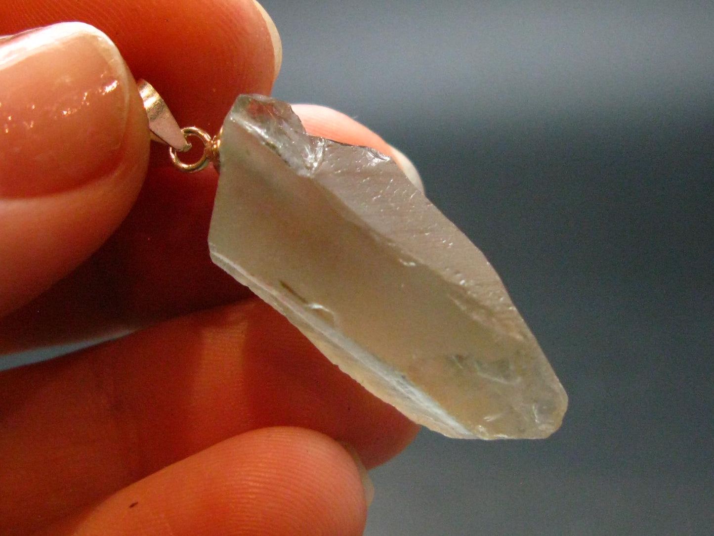 Nice Prasiolite Green Amethyst Sterling Silver Pendant - 1.4" - 25.45 Carats